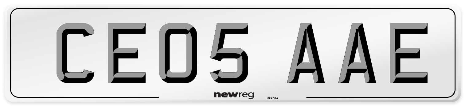 CE05 AAE Number Plate from New Reg